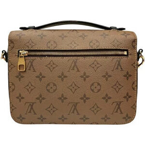 Louis Vuitton Shoulder Leather Brown Bag Metis Handbag Reverse Monogram
